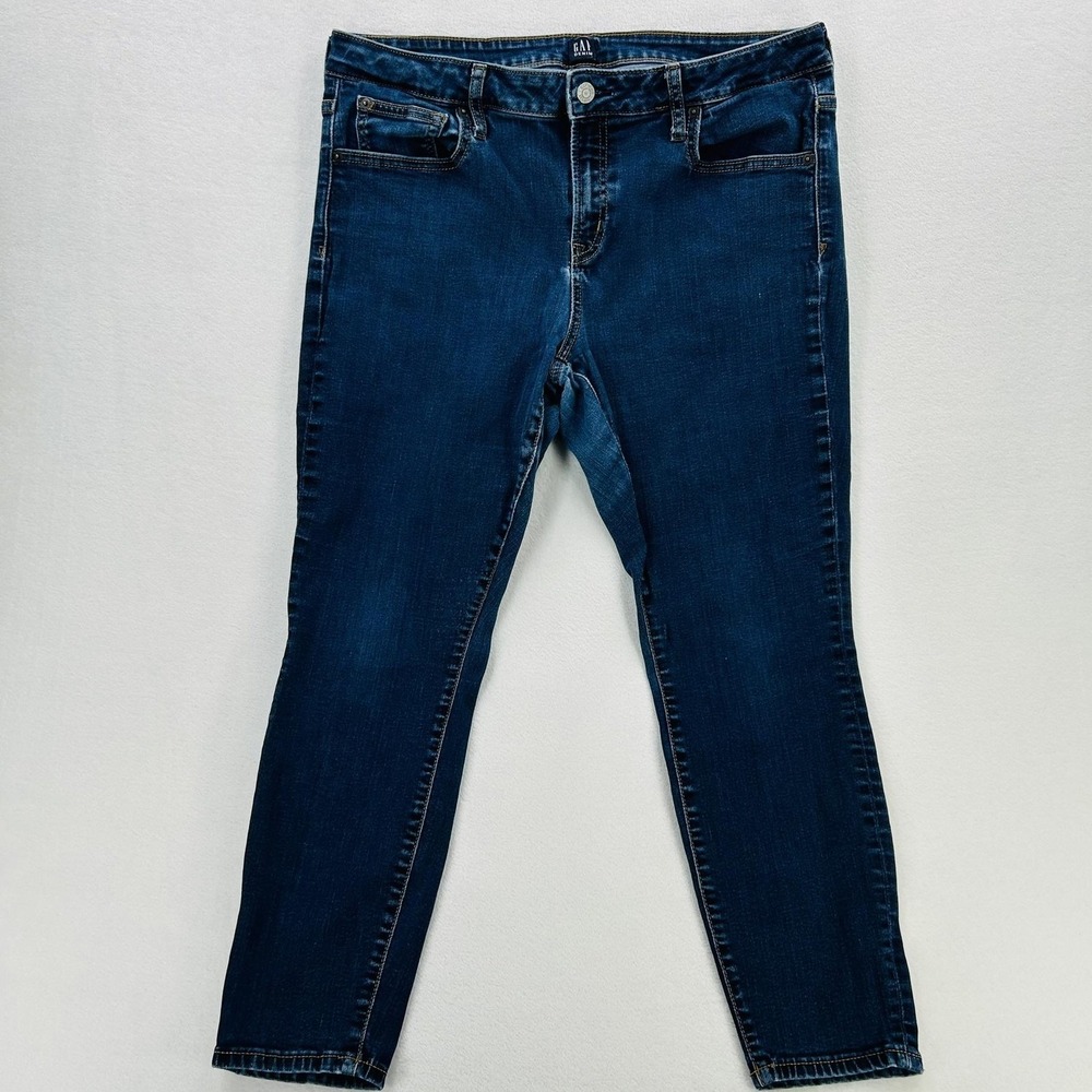 Gap Jeans Womens 33 Short Blue Curvy True Skinny Stretch Denim Medium Wash Pants